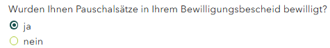 Screenshot: Einzelauswahlfeld zu Pauschalsätzen